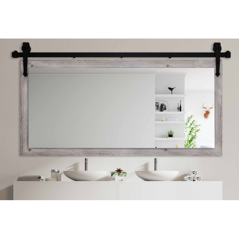 Miroir de coiffeuse / de salle de bain / de campagne antique N Peace, H 31 po x l 54 po