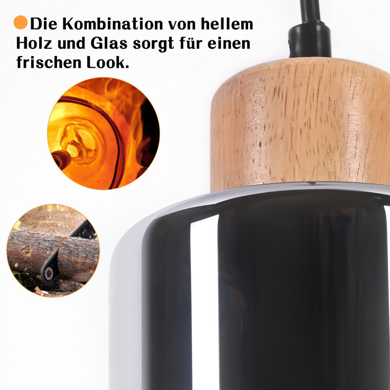 Pendant light dining table hanging lamp E27: dining table lamp hanging dining room lamp vintage kitchen lamp hanging light made of glass pendant lamp for kitchen dining room - without bulb
