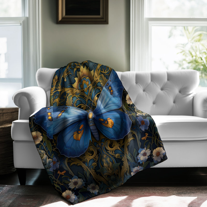 Opulent Butterfly - 1 pièce Sherpa Premium, Lit simple