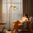 Alexcya 63'' Black Rattan Arched Floor Lamp with Remote Control and Dimmable Bulb Included