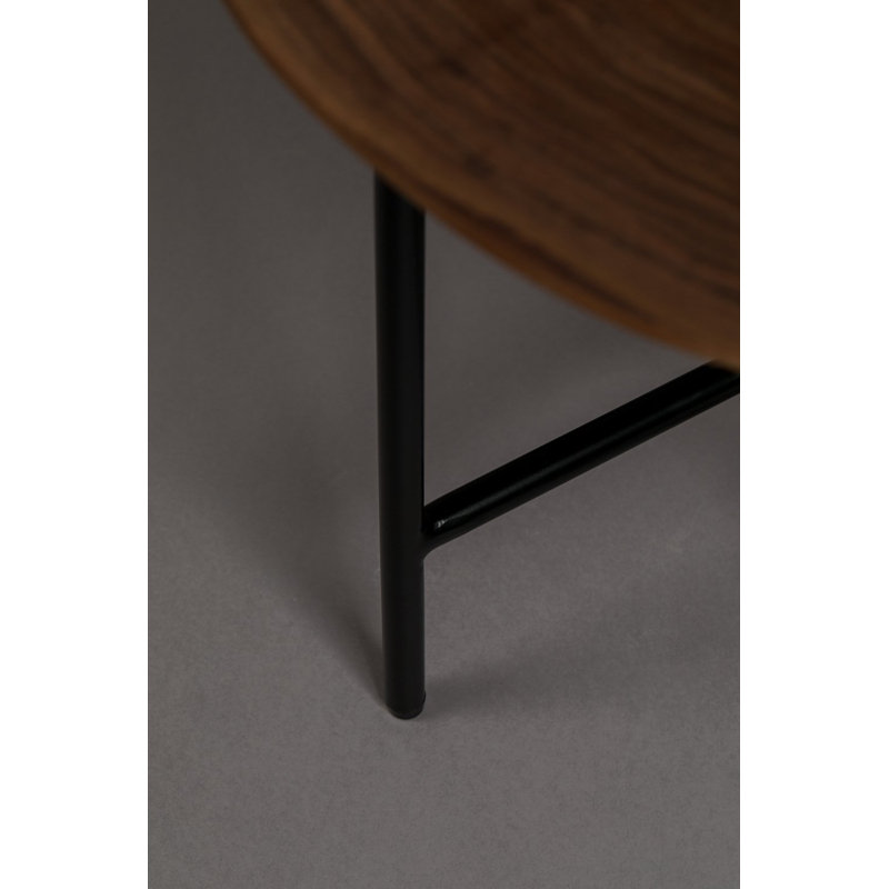 Mathison Circular Duo Walnut & Iron Side Table