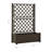 Garden Planter Flower Box With Trellis, Mocha Brown Plastic, Drainer