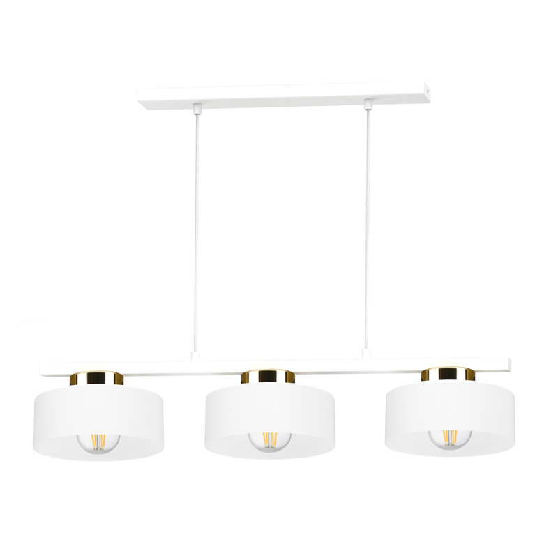 3 - Light Drum Pendant, White