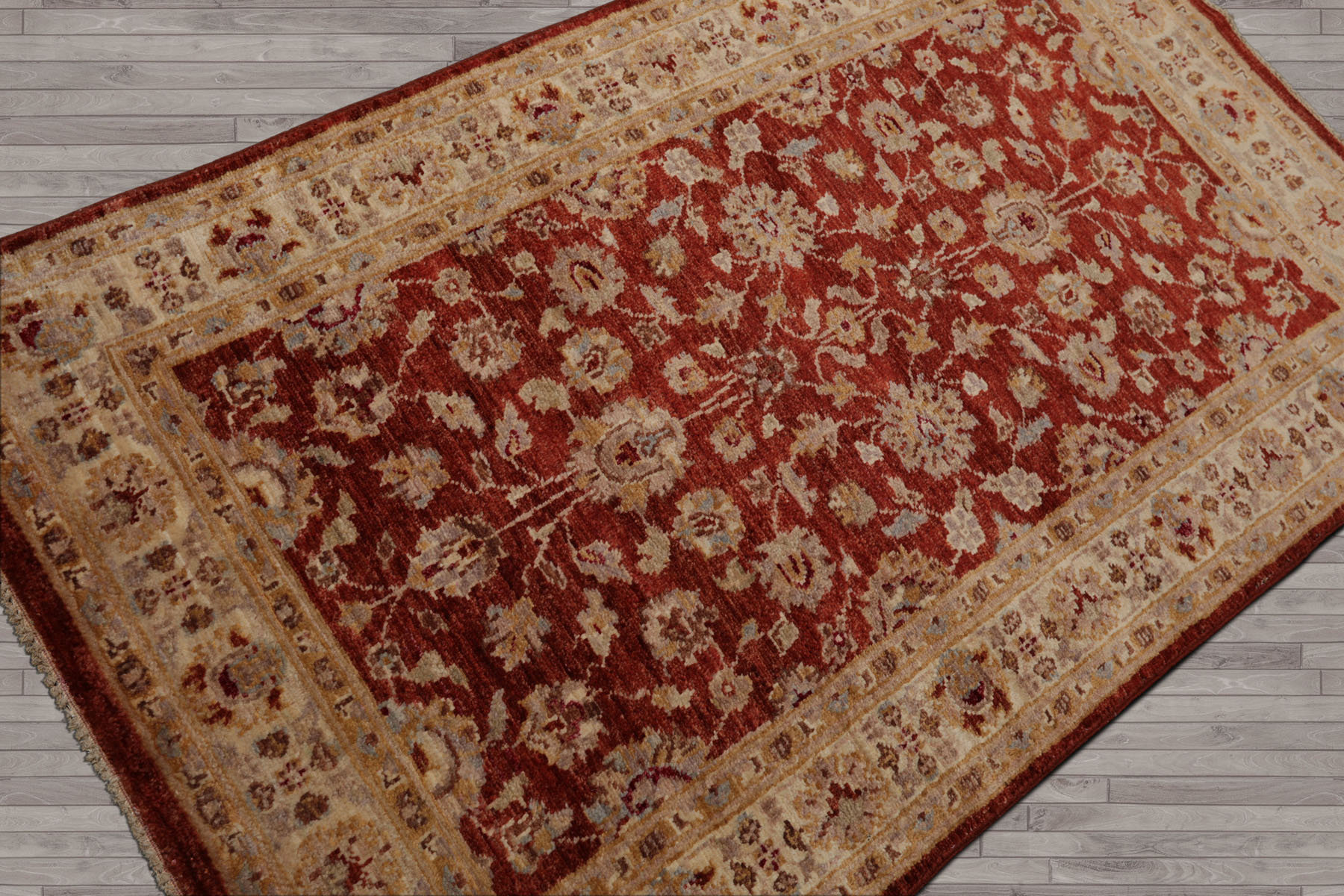 Wildon Home® LoomBloom 3x5 Hand Knotted Wool Rust Peshawar Traditional ...
