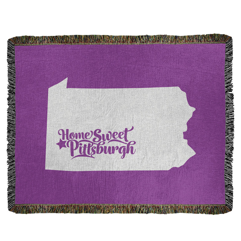Jeté en coton tissé pittsburgh pennsylvanie, l 60 po x L 80 po, Violet