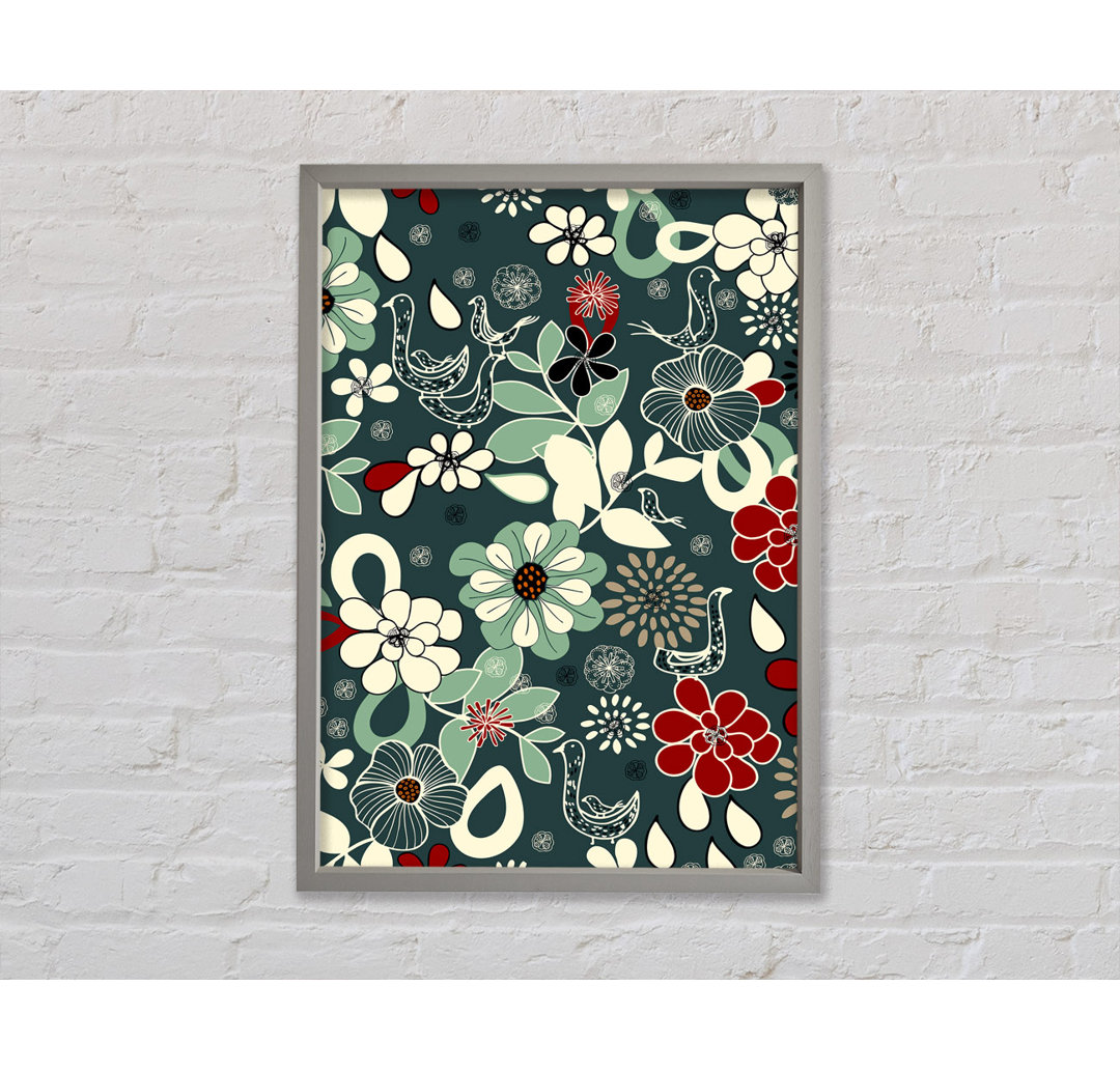 Wandbild Verflochtene Blumen