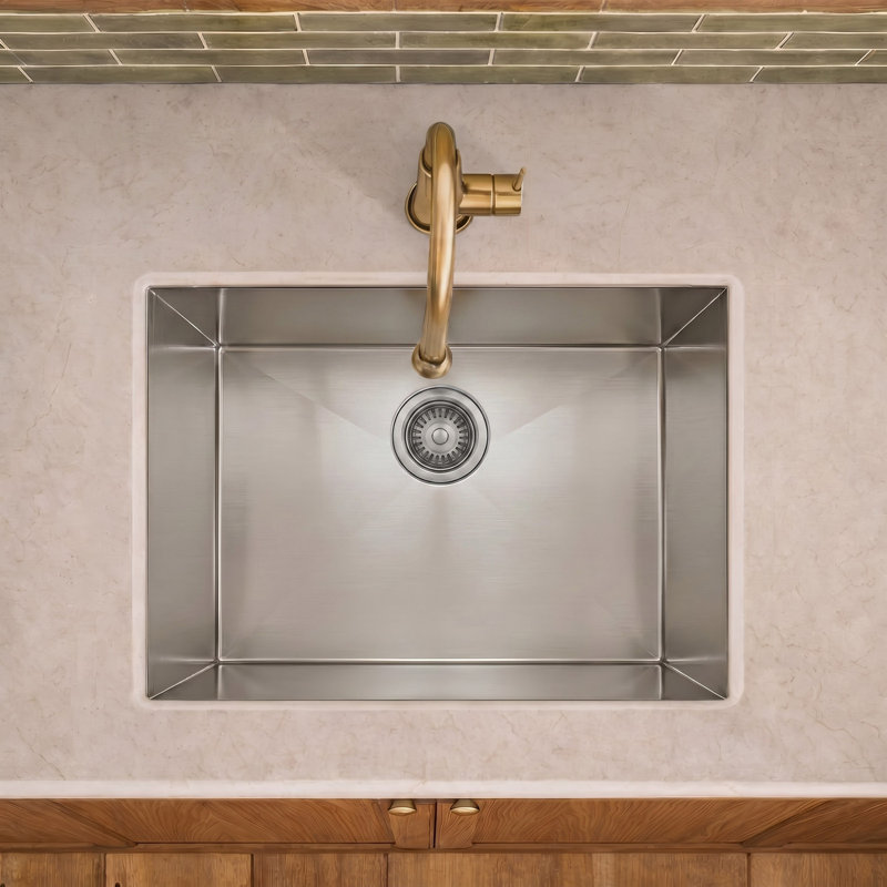 Whitehaus 20" brushed stainless steel commercial single bowl undermount sink