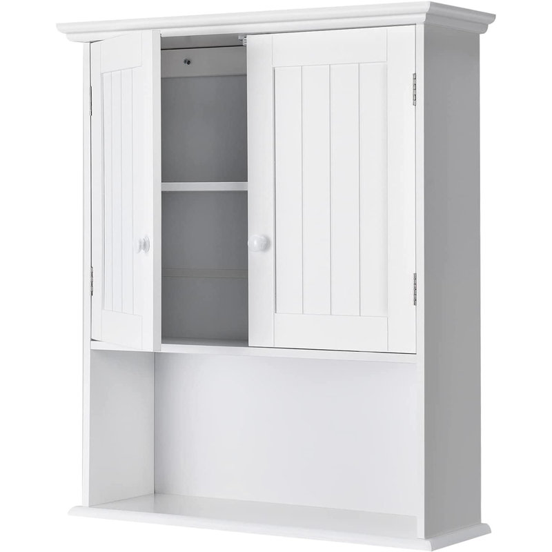 Armoire de salle de bain Gehard, Blanc