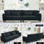 Confortable velours de 97 pouces - rembourré de mousse, support pour de longues heures d'utilisation, 3 pouces de style contemporain, salons élégants-1372393043-1372393003
