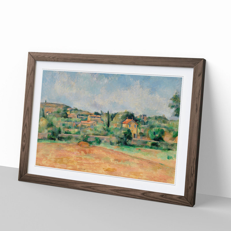 The Red Earth by Paul Cezanne - Picture Frame Painting, 48cm H x 65cm W x 2cm D, Walnut Framed