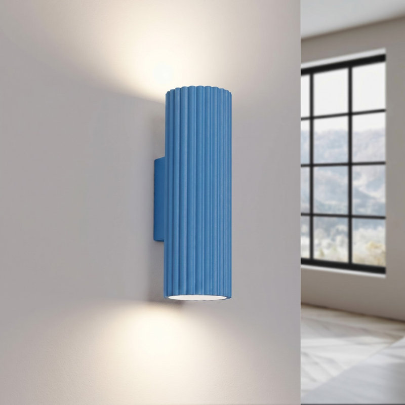 Karbon Aluminium Wall Sconce, Wall lamp KARBON 20 azure, Light Blue, 2 Lights