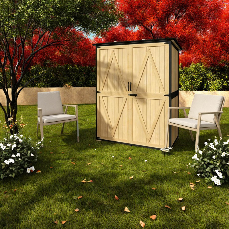 Adjustable Storage Sheds, Wood Steel Compact Rustic Organizer For Garden