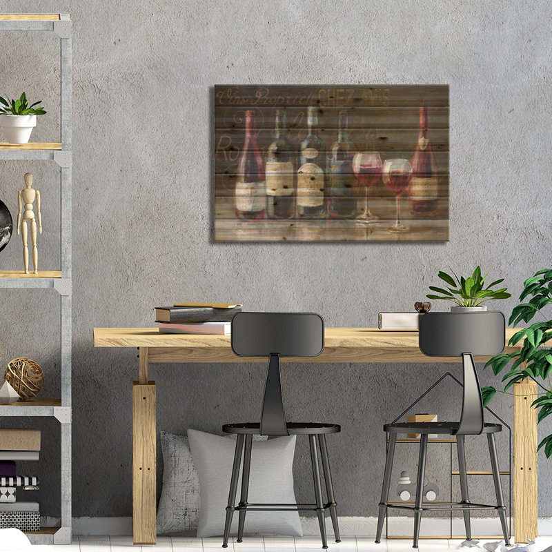 «Bistro Reds V.2» par Danhui Nai, reproduction sur bois sans cadre, H 18 po x l 26 po x P 1,5 po