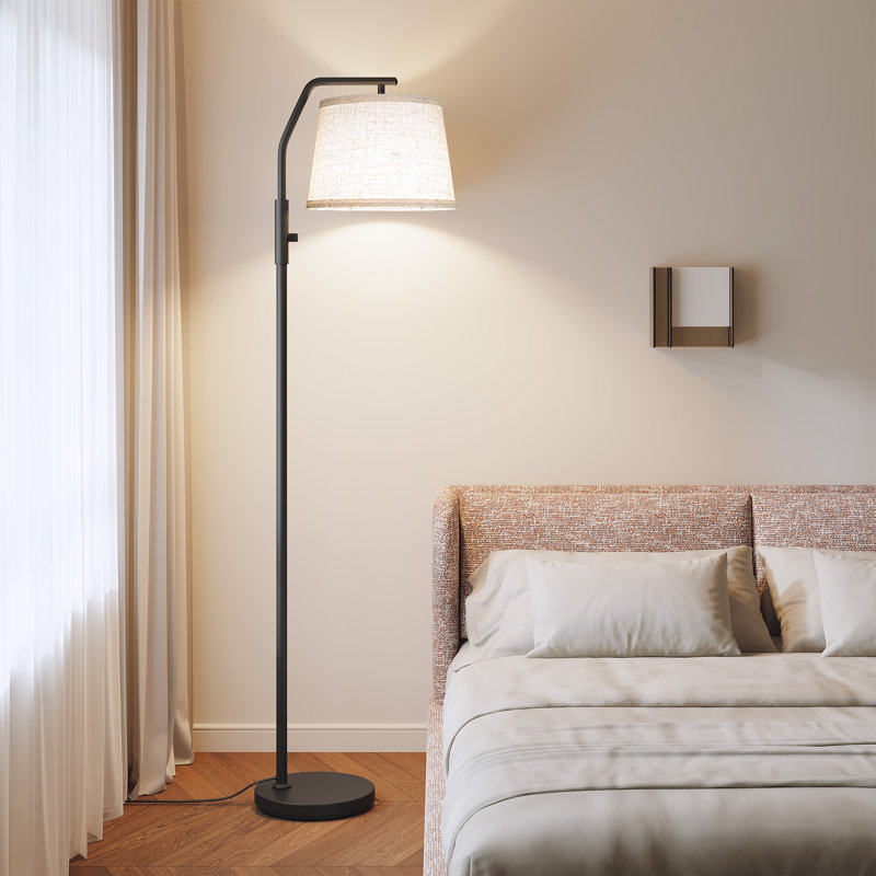 62" Dimmable Arched Floor Lamp, Black