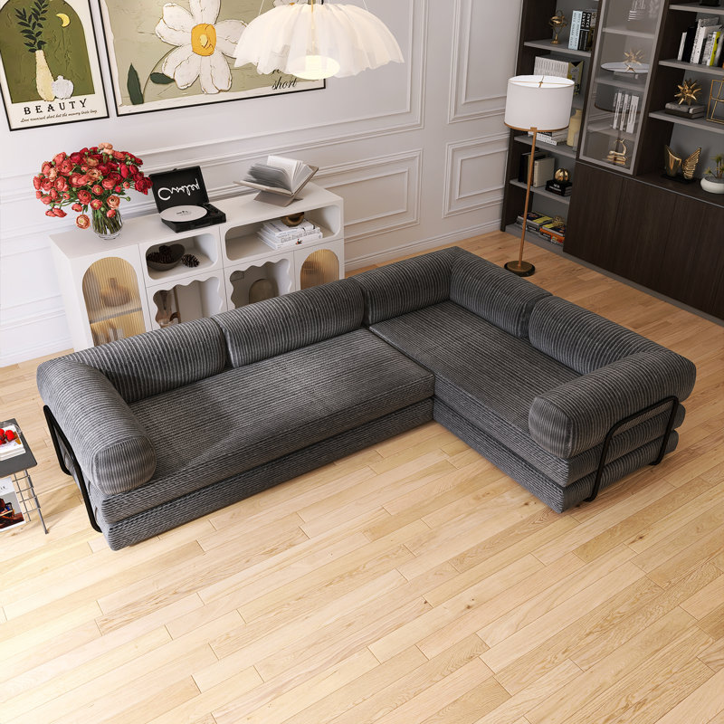 Canapé-lit modulaire en forme de L 116,10 po, Grey