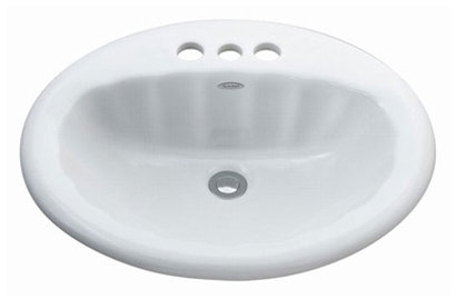 American Standard Seychelle 17.75 " Ceramic Circular Bathroom Sink and Overflow Hole, 8" Centers