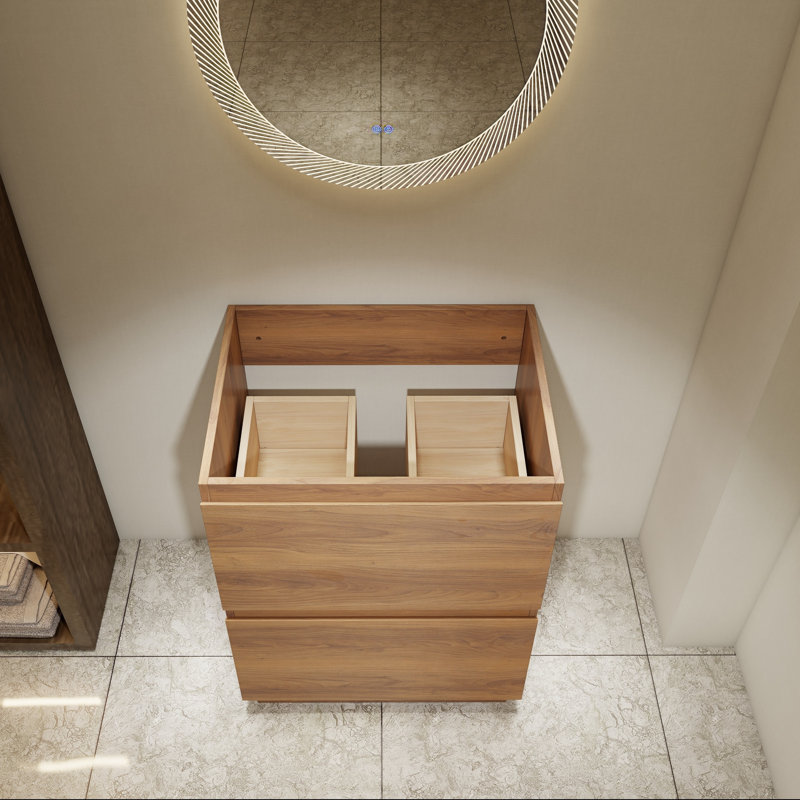 Base de meuble-lavabo 24 po avec tiroirs 24 po, Brun