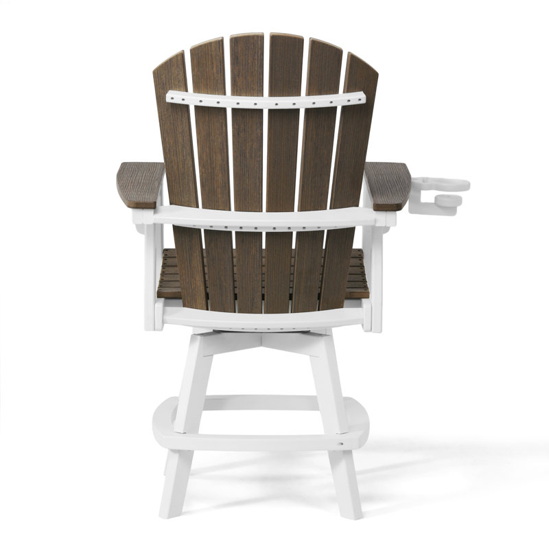 Fauteuil de comptoir pivotant blanc Kevin Adirondack, Gris / Blanc, 23.25"