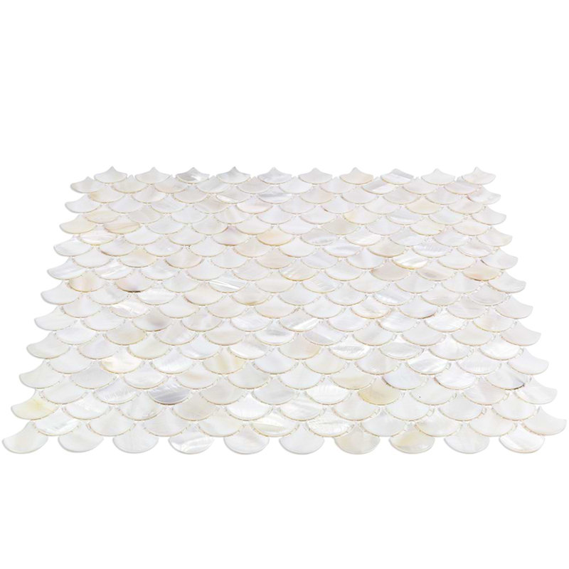 Oyster 1" Fish Scale Polished Pearl Mosaic Tile