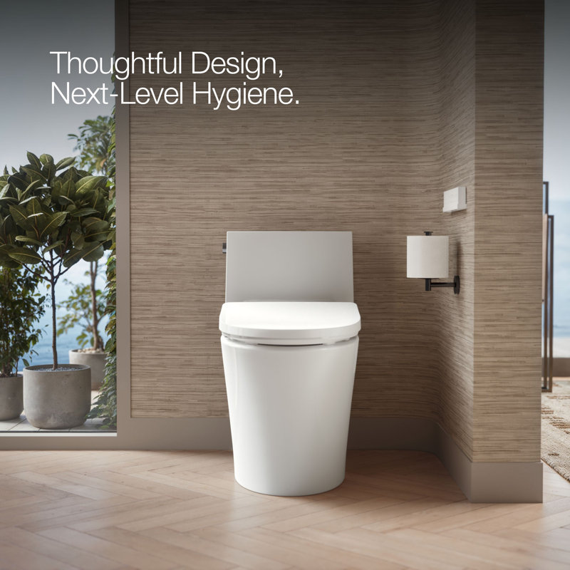 Purewash E930 Elongated Bidet Toilet Seat With Remote Control, White