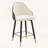 White & Dark Gray Splicing PU Leather Bar Stools with Gold Accent Footrest, Set of 2-2032043768