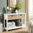 Rectangular Console In White With 2 And Shelf Storage Table Open