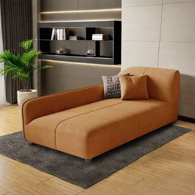 Chaise en pin de haute qualité de style moderne, Orange, Orienté à gauche (vu de face)