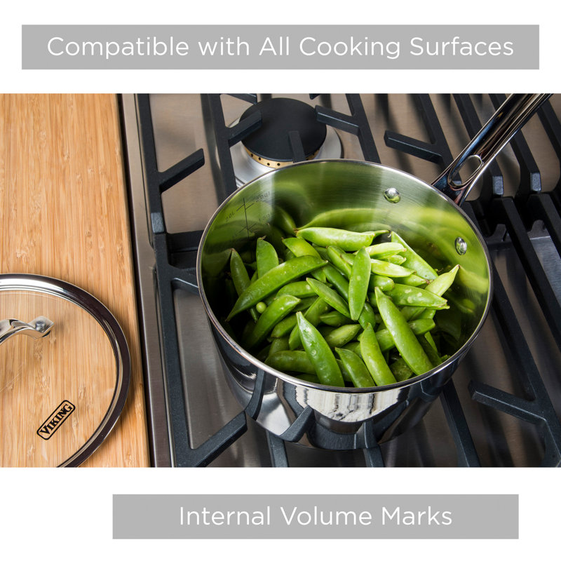 Viking Contemporary 3-Ply Stainless Steel 10-Piece Cookware Set