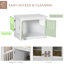Pièce blanche pour bureau de caisse pour petit chien. Comprend un plateau de table spacieux, un assemblage à trois portes, une pièce à reliure magnétique et une table en acier. Pour canines, avec portes, pièce de liaison, structure