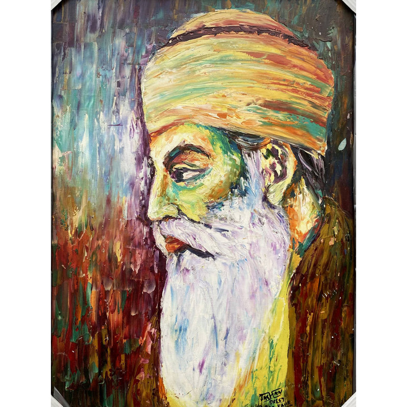 Guru Nanak Dev Ji | Oil On Canva | With Frame  | By Jashanpreet Kaur