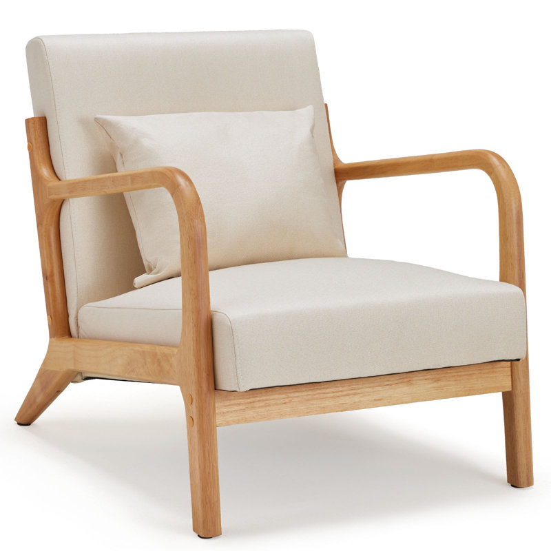 Upholstered Armchair, Cream Linen