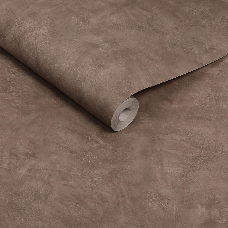 Abigail Ahern Urbanite Tadelakt 10m x 52cm Textured Matte Wallpaper Roll, Brown
