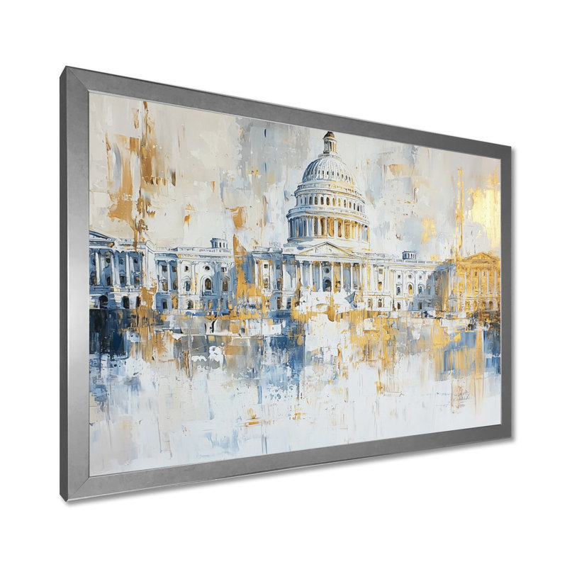 Chul - art mural patriotiste américain, H 12 po x l 20 po, Reproduction encadrée d'une seule photo, Argent argent