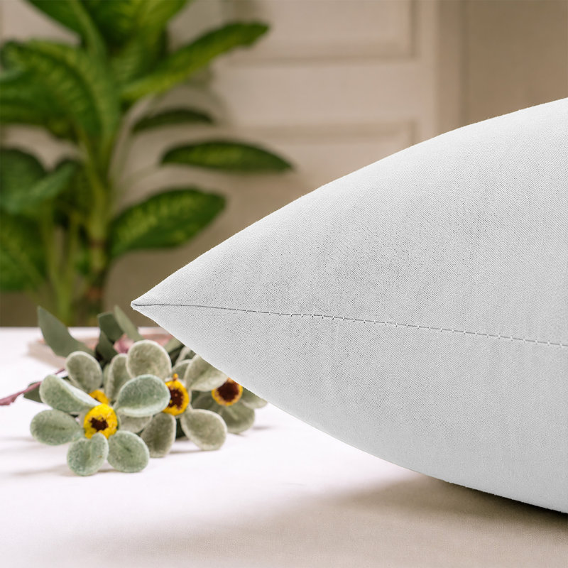 Classic Microfiber Cushion Cover Fade Resistant for Sofa and Bed, WHITE