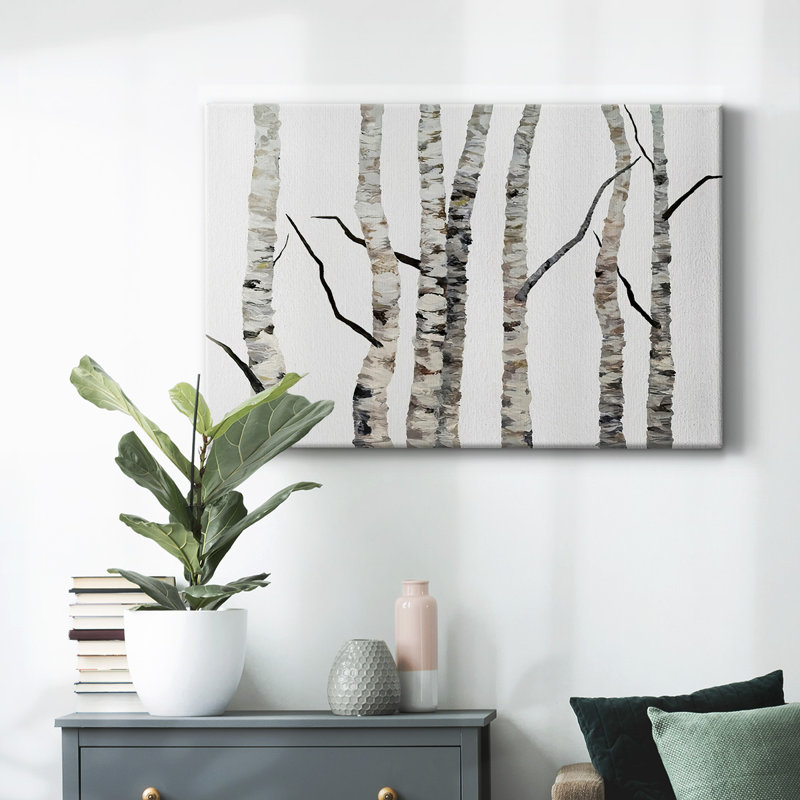 Birch Trees II - Toile tendue avec châssis, H 40 po x l 60 po