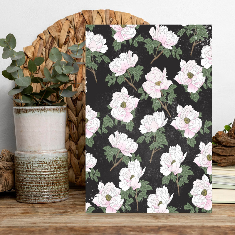 Pivoine gracieuse rose, délicate, élégante, pivoine traditionnelle, fleur, art mural, H 18 po x l 12 po