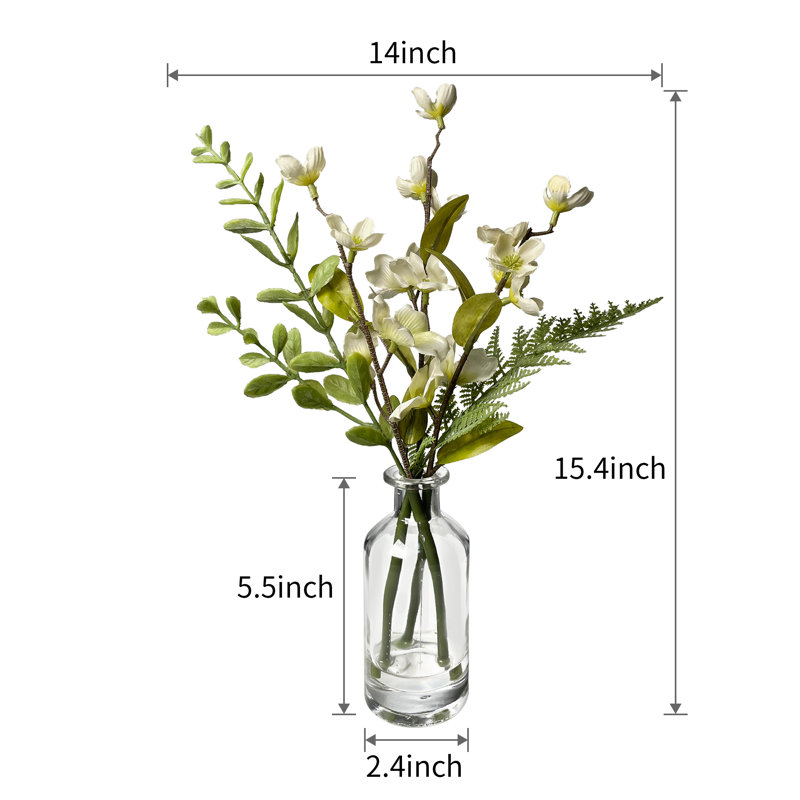 Mixed Artificial Florals in Glass Vases