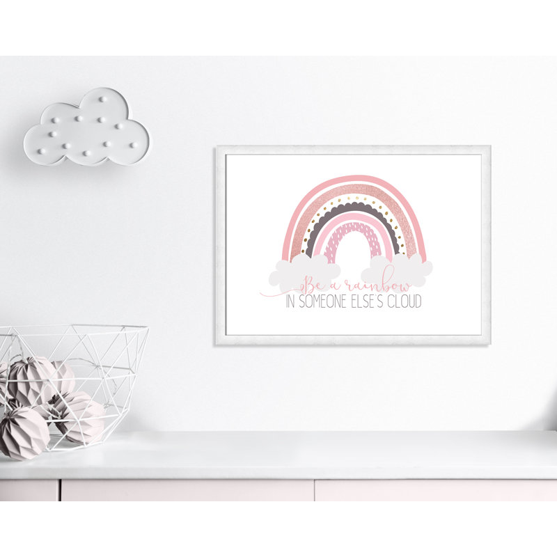 Être un arc-en-ciel, H 26,5 po x l 36,5 po x P 0,63 po, Cadre à grain de bois blanc