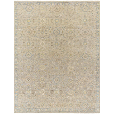 Anatolia Hand Knotted Wool Abstract Area Rug in Beige
