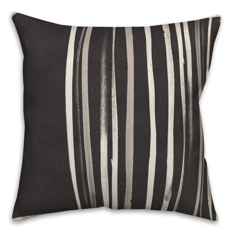 Outdoor Reversible Throw Pillow, Black