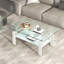 Table basse de salon en verre trempé transparent, 2 couches