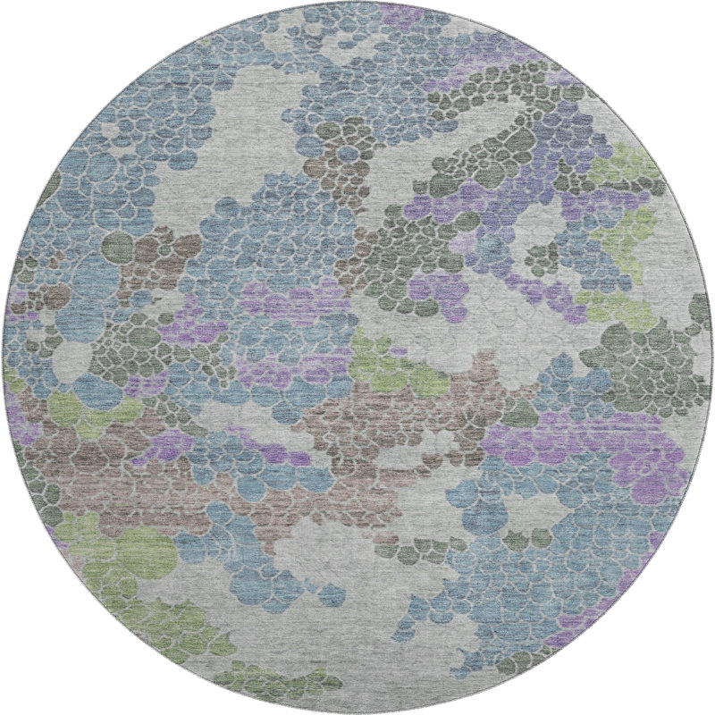 Premium Machine Washable Jakiyra AMF1906 Geometric Rug, Round 8'