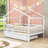 Full Size Wooden House Bed With Twin Trundle-724354575