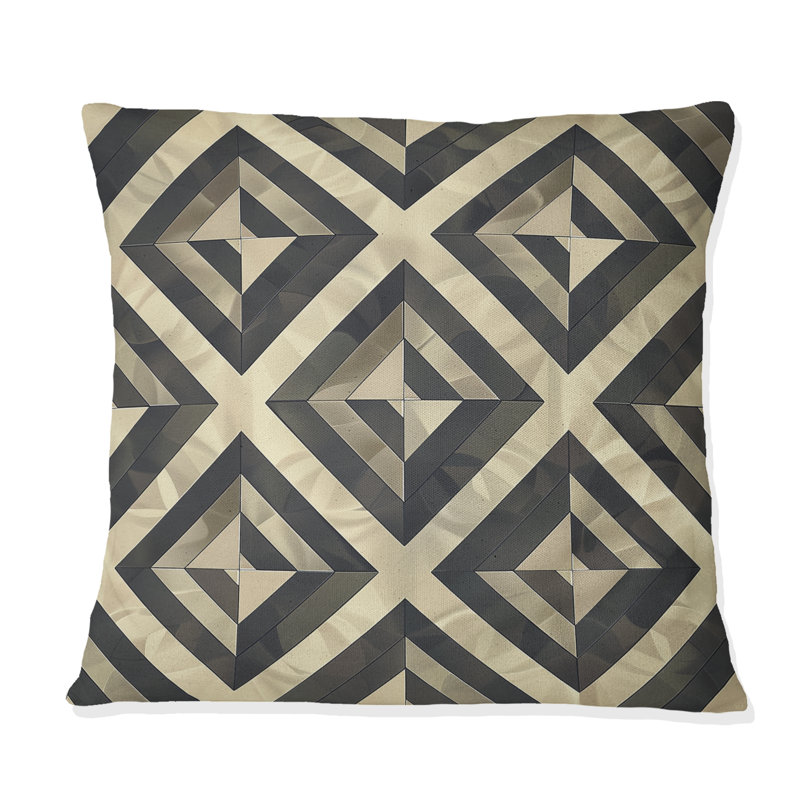 Coussin Beige gris Midcentury Tiles I - Midcentury, H 16 po x l 16 po