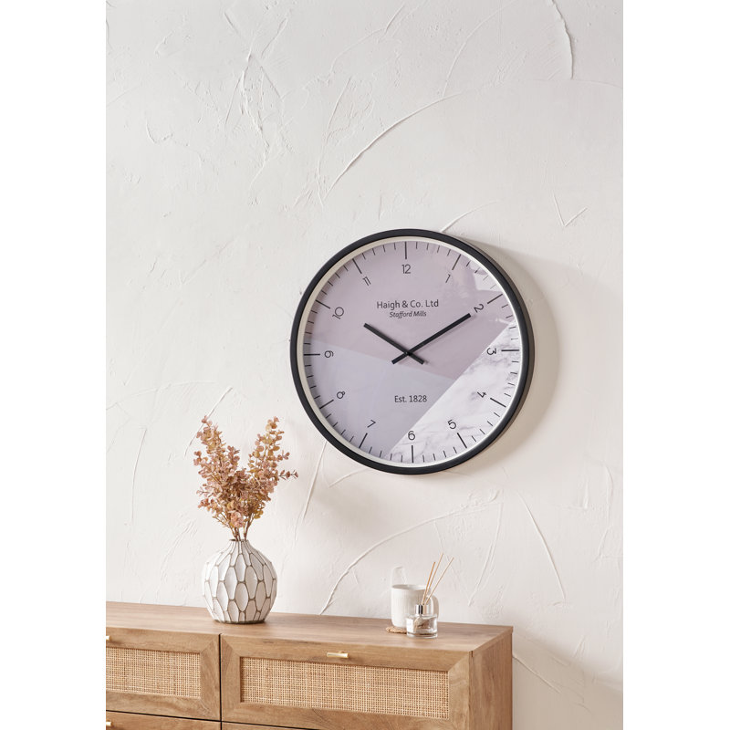 Metal Wall Clock, Black/White