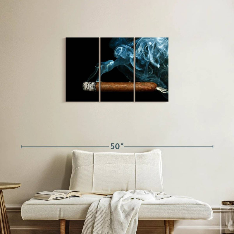 Senne Cigar With Smoke, 20" H x 33" W