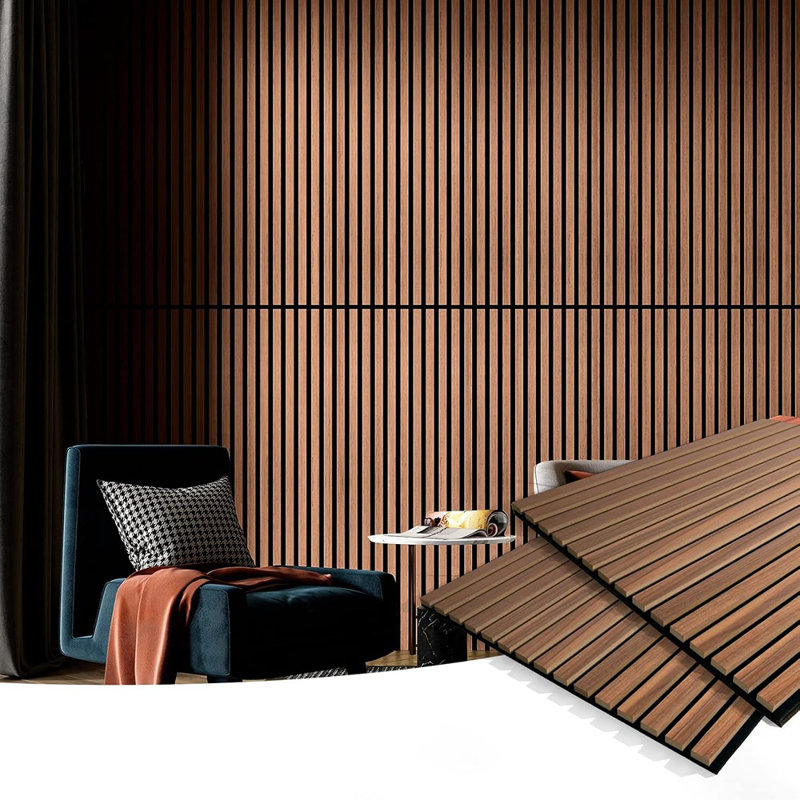 2 panneaux de lattes en bois pour mur et plafond - 3D Flut ...