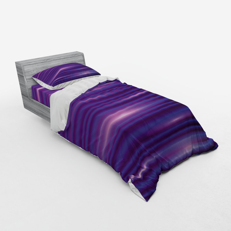 Ensemble de housse de couette en microfibre mauve moderne et contemporaine, Housse de couette simple + 6 pièces supplémentai