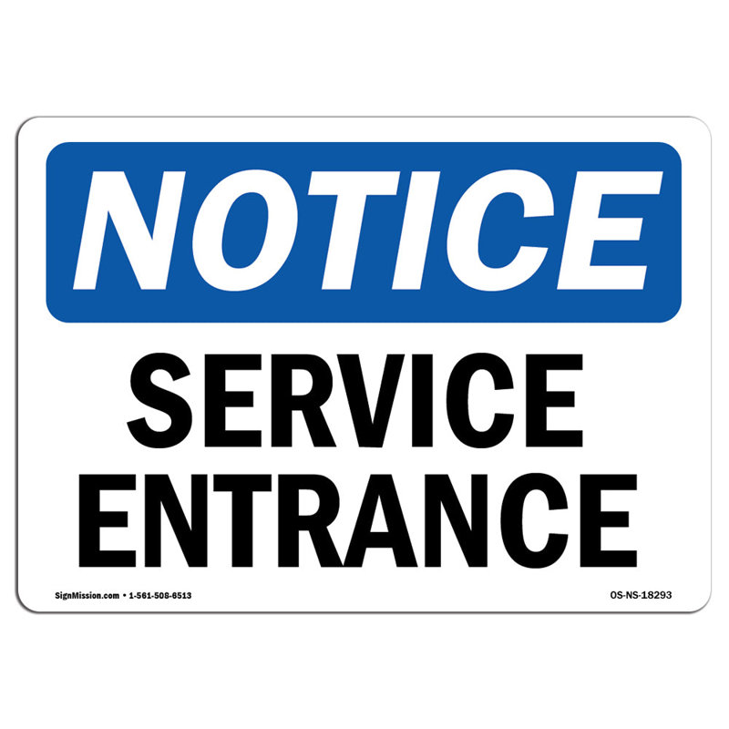 Enseigne de service en aluminium 18 x 24, H 18 po x l 24 po x P 0,1 po