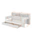 Lit de jour simple avec tablettes de rangement, deux tiroirs de rangement et bureau d'étude-114359527